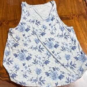 American Eagle Outfitters Gray and Blue Floral Tank Top